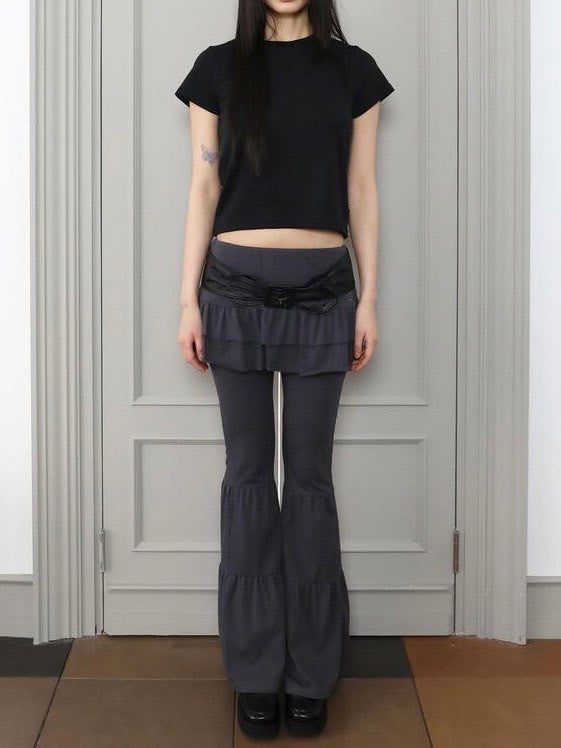 【Uglyshadow】CANCAN SHIRRING SKIRT PANTS