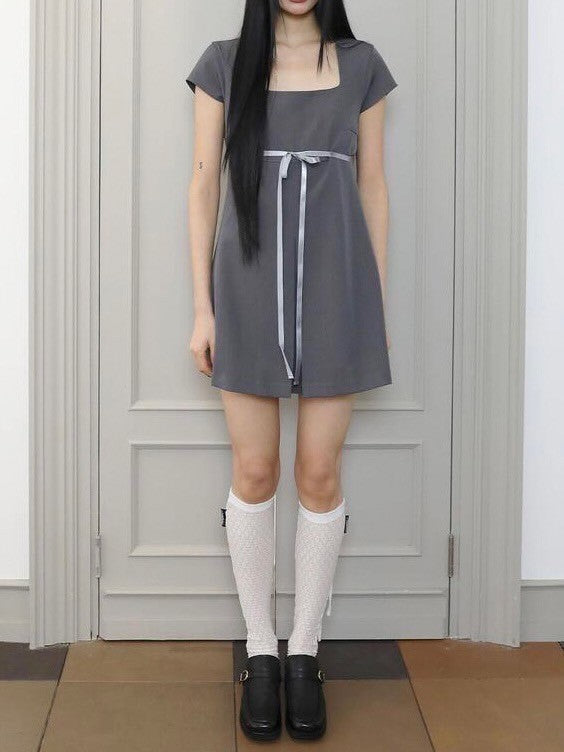 【Uglyshadow】SQUARE RIBBON DRESS