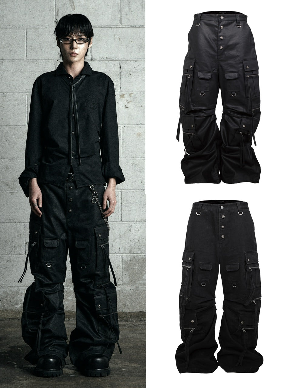 【Rosen Kreuz】CURVE FIT LONG CARGO PANTS