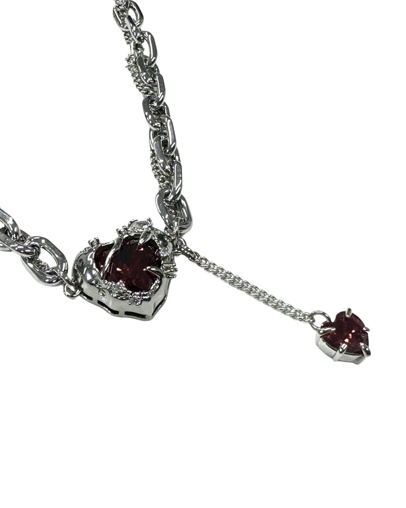 受注制【Never mind the XU】heart drop chain necklace (2color)