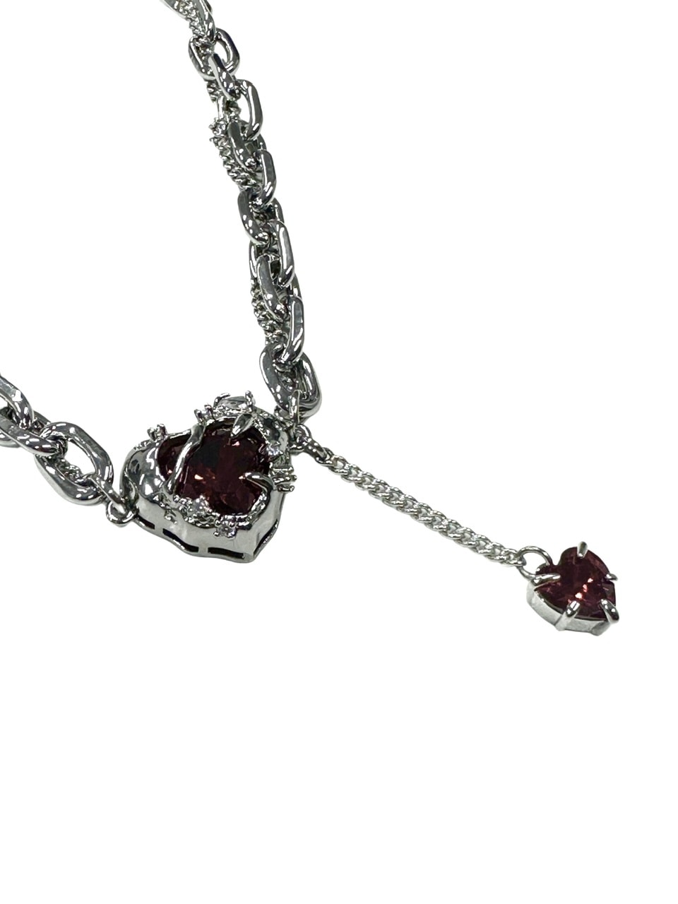 受注制【Never mind the XU】heart drop chain necklace (2color)