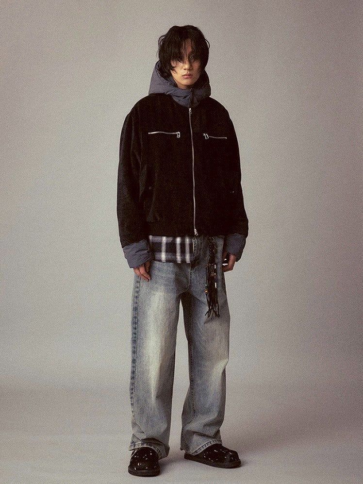 【Cord】Washed Under Cut Denim Pants