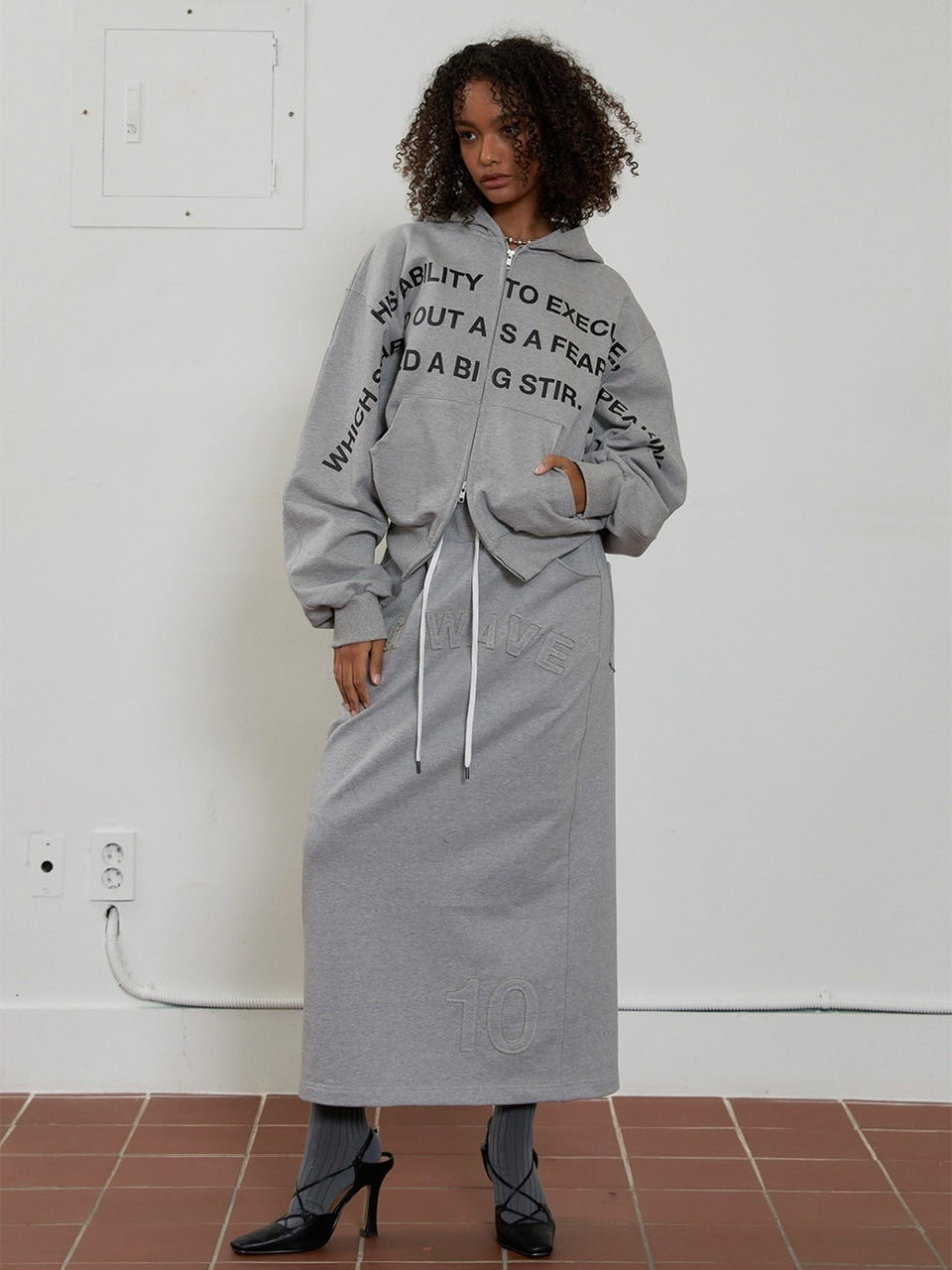 【ESC STUDIO】big waves long skirt