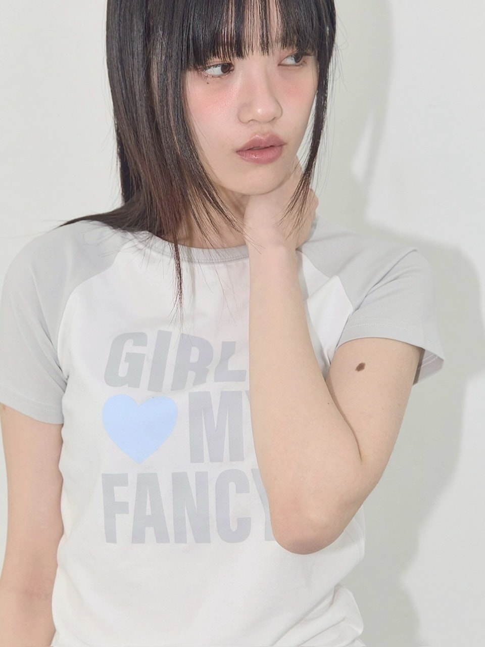 【FANCY CLUB】GIRLS MY FANCY TEE / 【ファンシークラブ】ラグランロゴ半袖Tシャツ