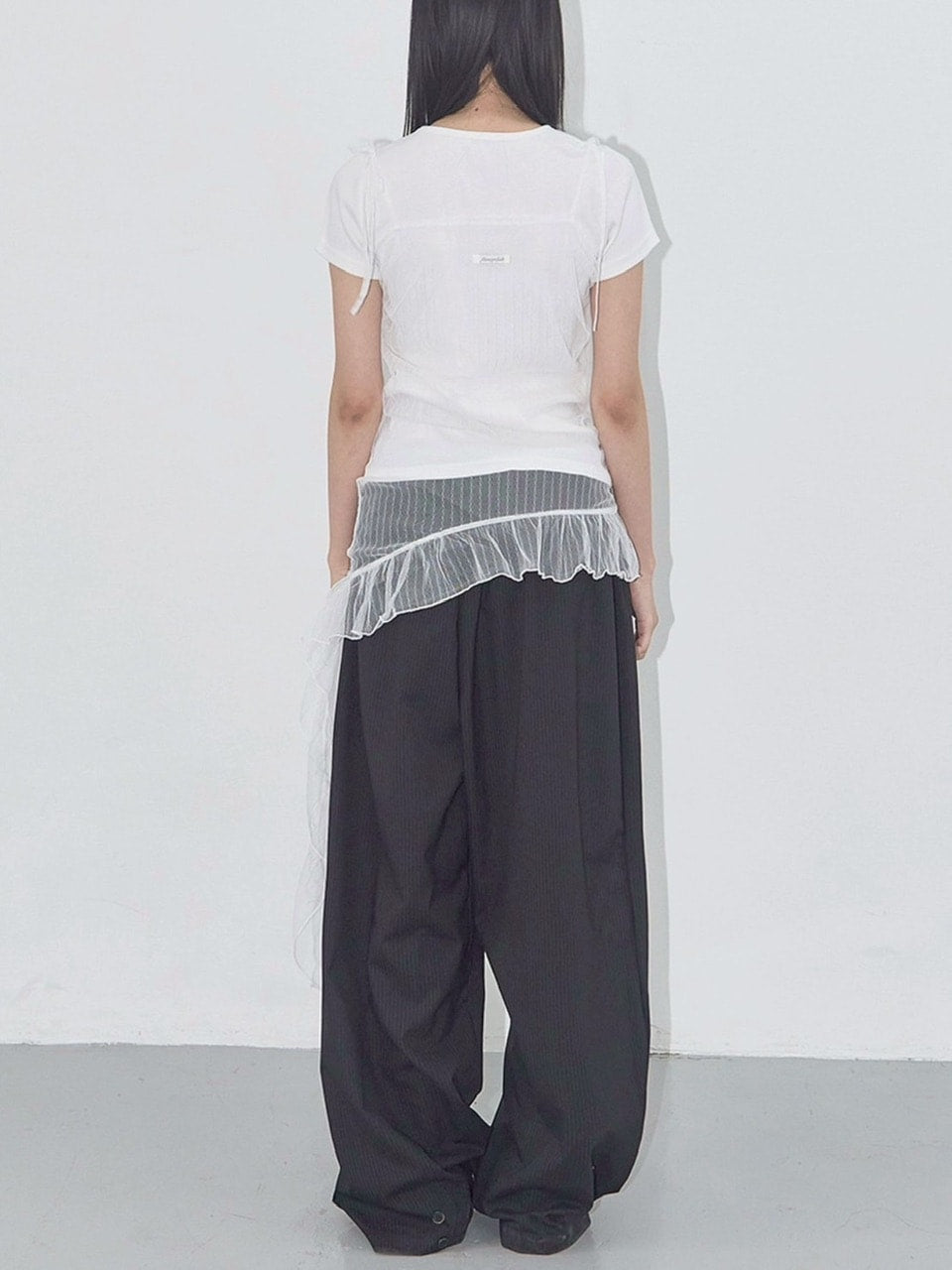 【FANCY CLUB】LACE SHIRRING LAYERED DRESS