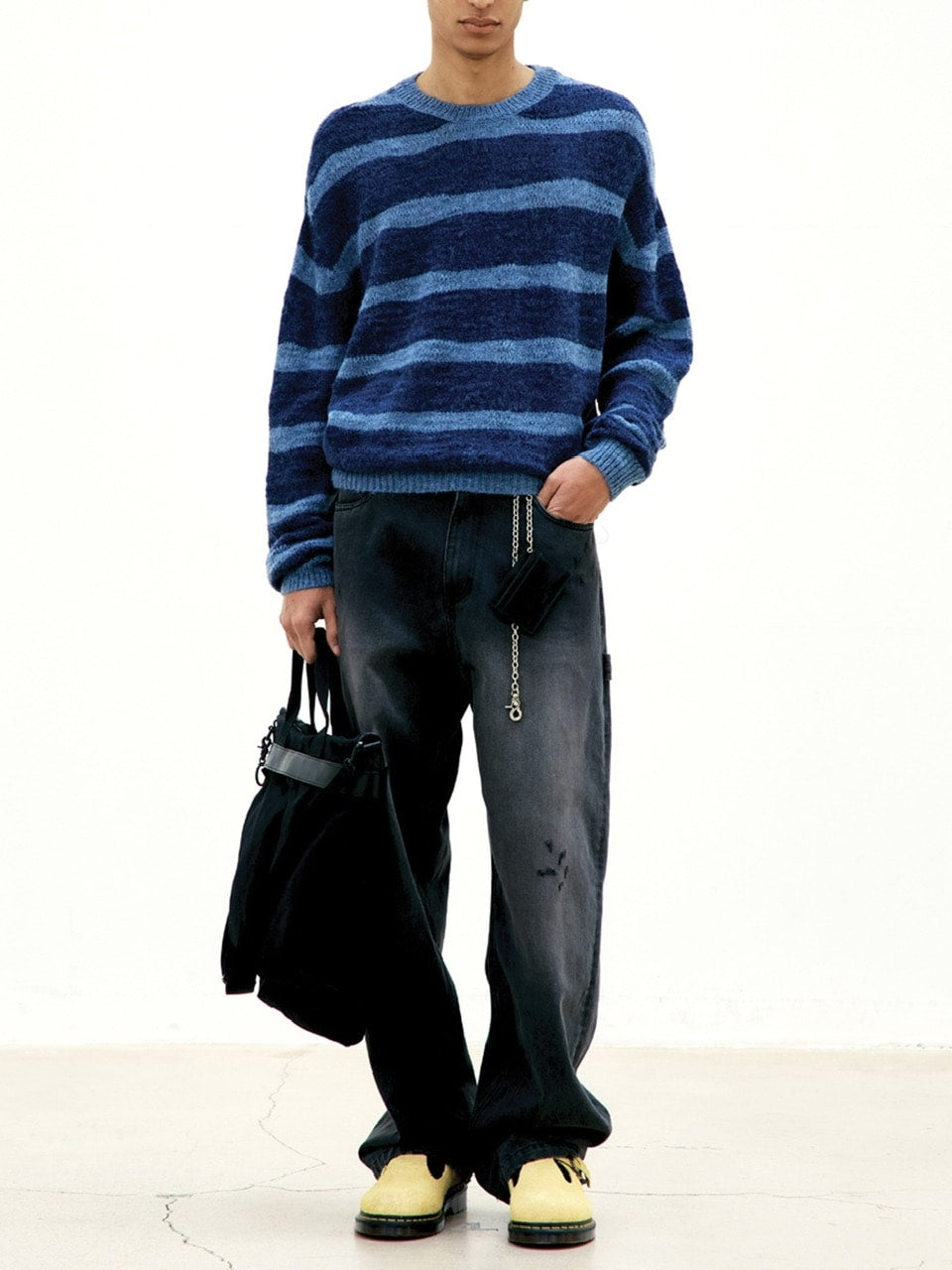 【COOR】HAIRY STRIPE KNIT