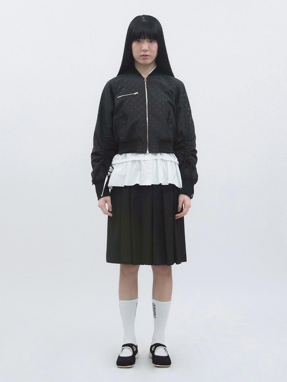 【TUOMIO】RIBBON DOT BOMBER