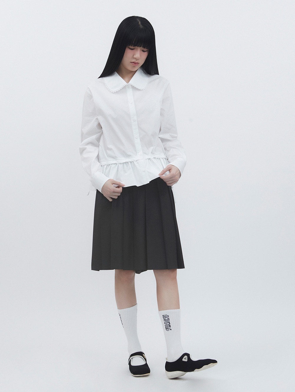 【TUOMIO】MIDI PLEATS RIBBON CULOTTES