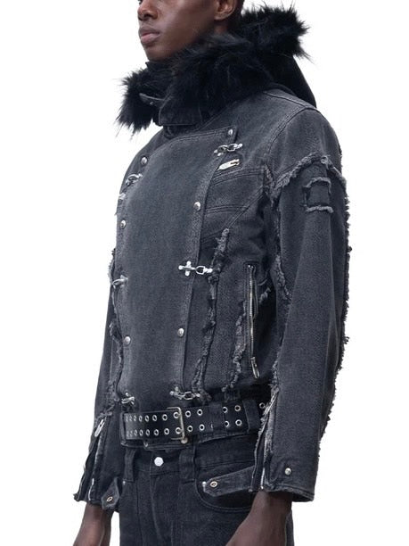 【The Boy Has No Patience】BLOOD MOON NIGHT SNAKE PRINT JACKET