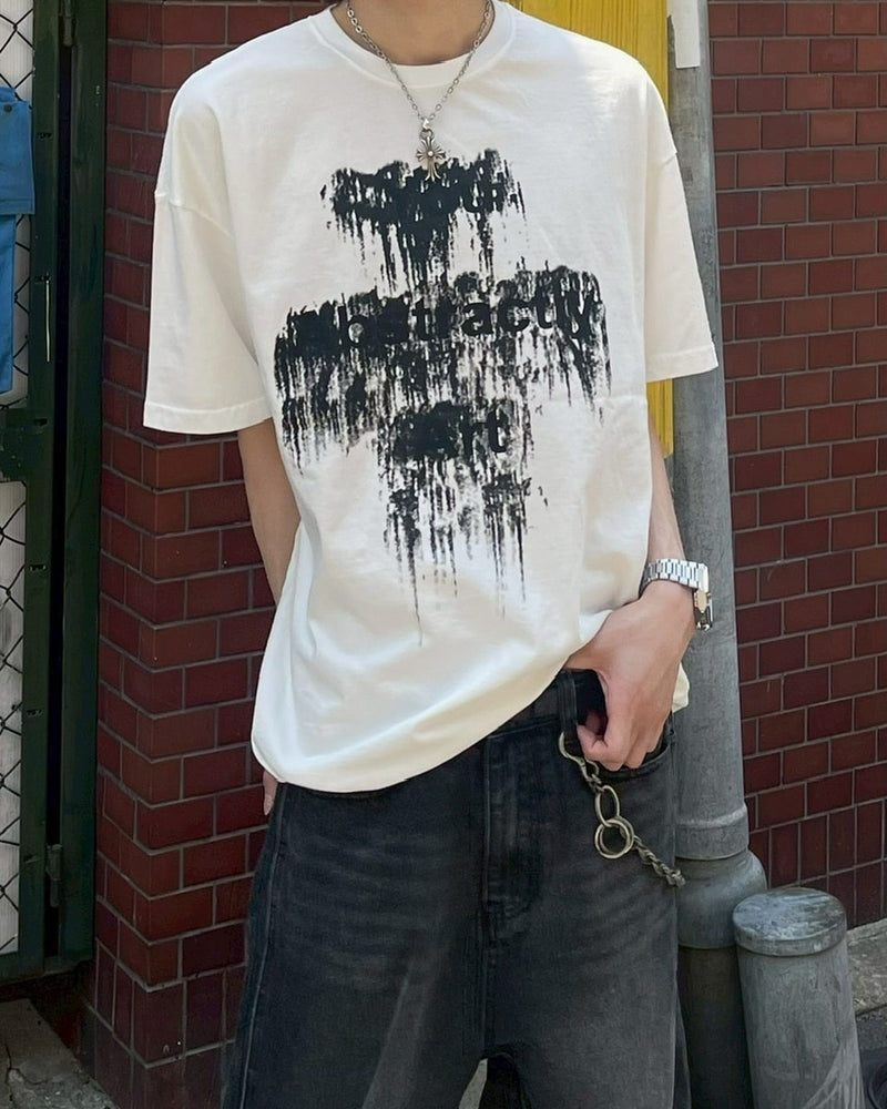 大阪店WEB限定受注制【Chikashitsu +】lettering muse t-shirt (2color)