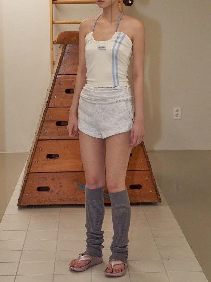 【ODDONEOUT】TWO LINE HALTER NECK TOP