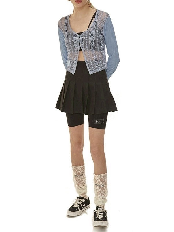 【ODDONEOUT】ODDONEOUT LACE KNEE SOCKS