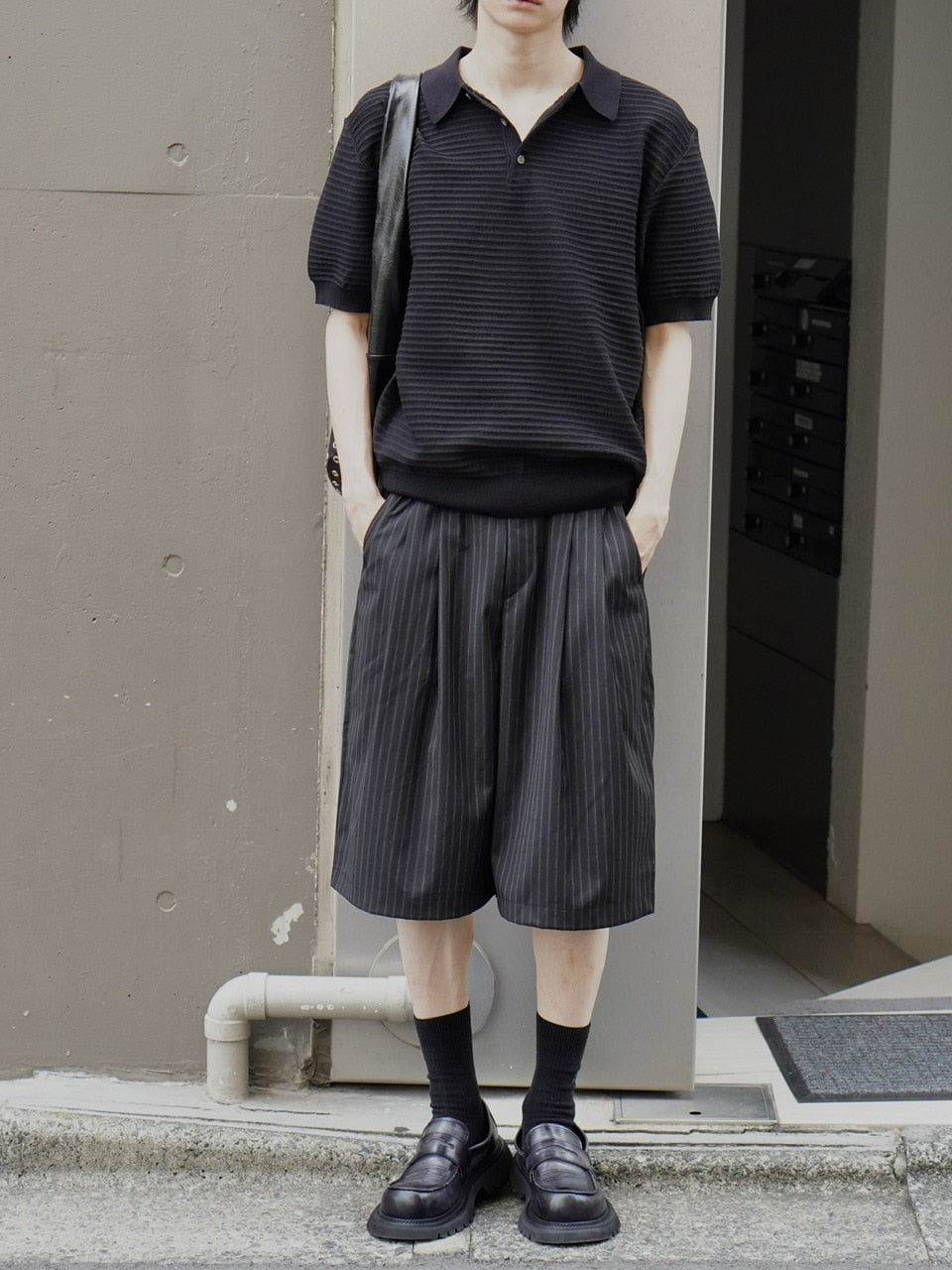 東京店WEB限定受注制【Chikashitsu +】Dry-Touch Rib Knit Polo (2color)
