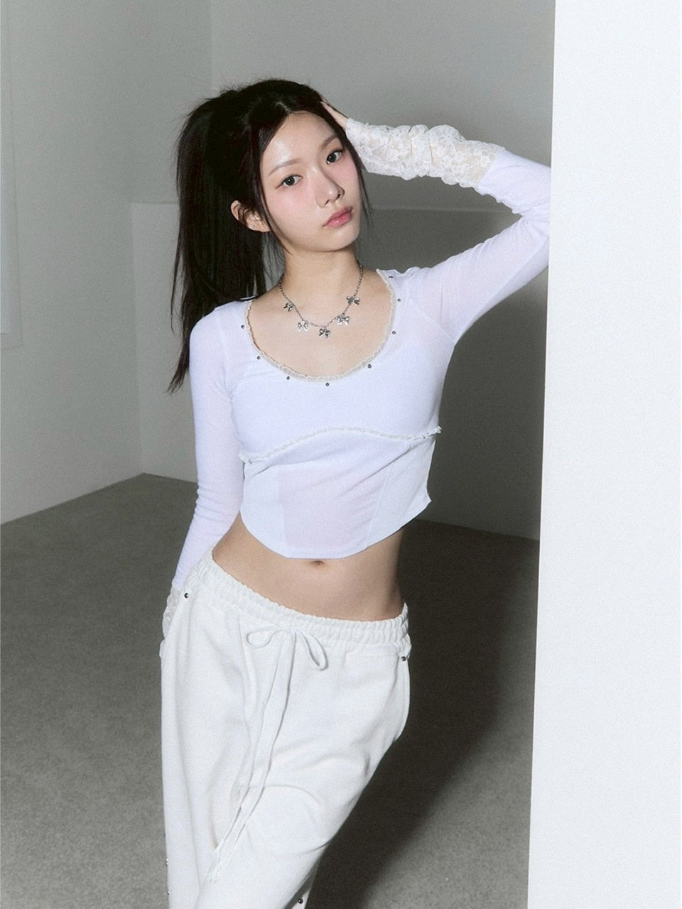 【CHERRYQUIRI】corset stud long sleeve