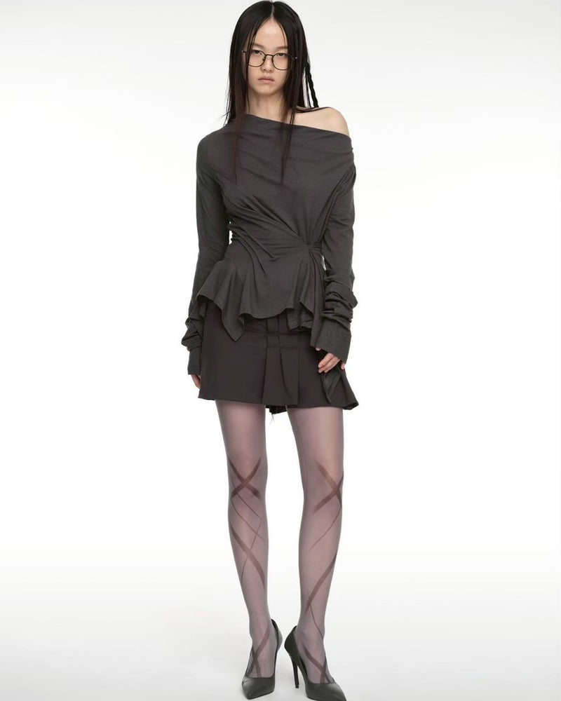 【NACHE】INCLINE DRAPING LONG SLEEVE