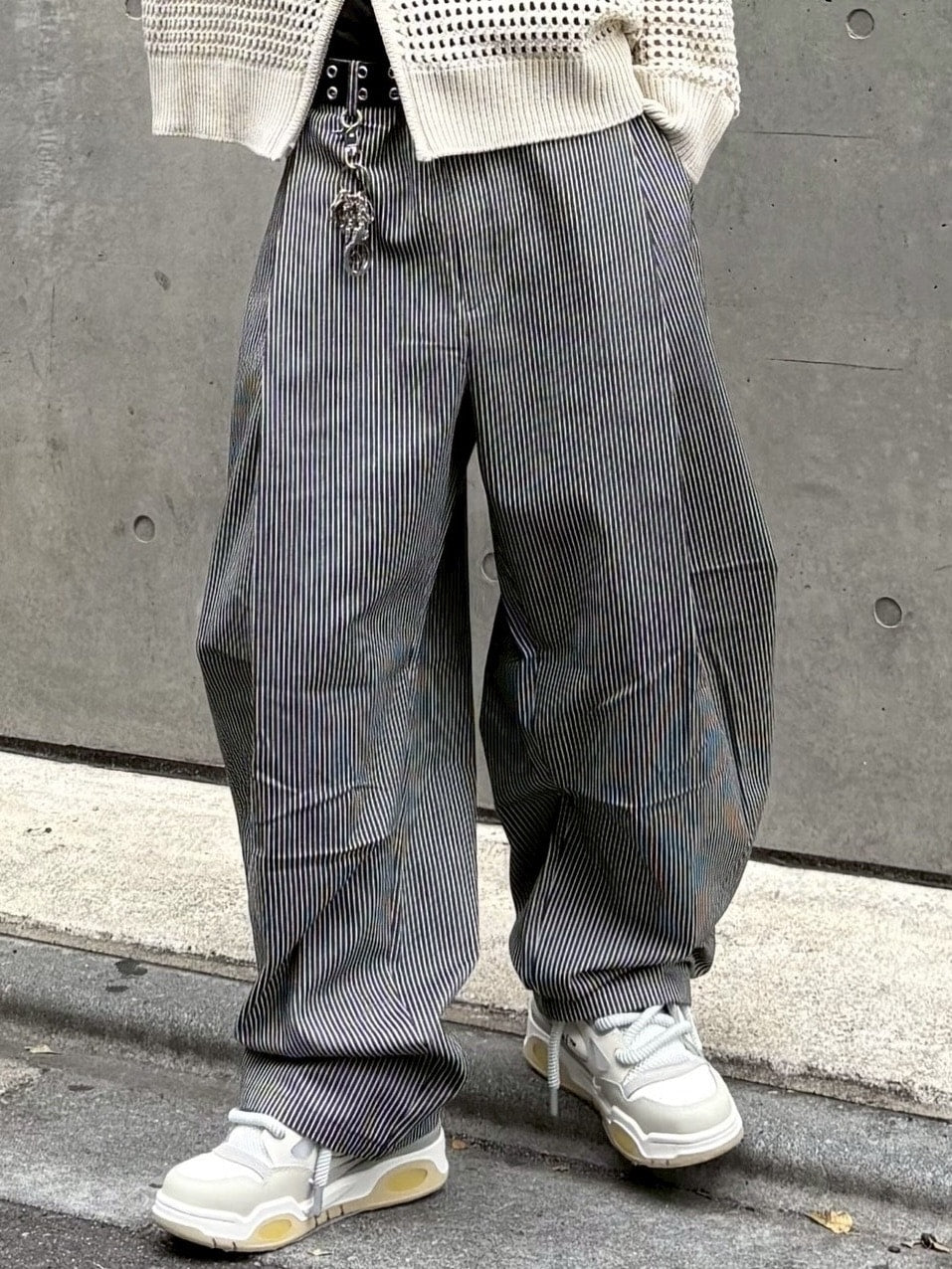 受注制【nmtc +】stripe over denim pants (2color)