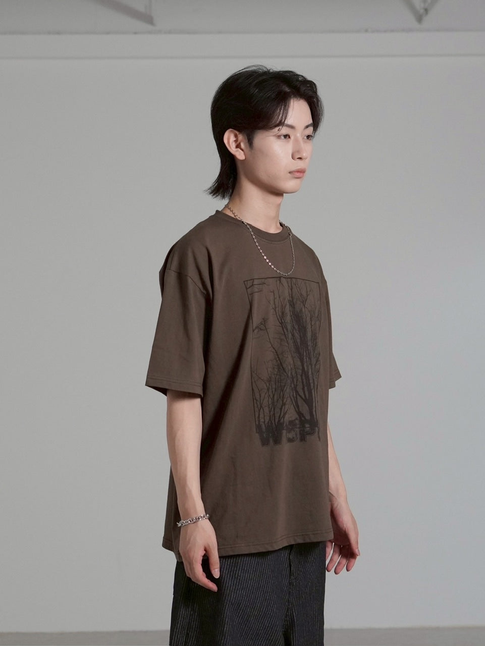 【Chikashitsu +】whisper tree t-shirt (3color) / 【チカシツプラス】ウィスパーツリープリント半袖Tシャツ