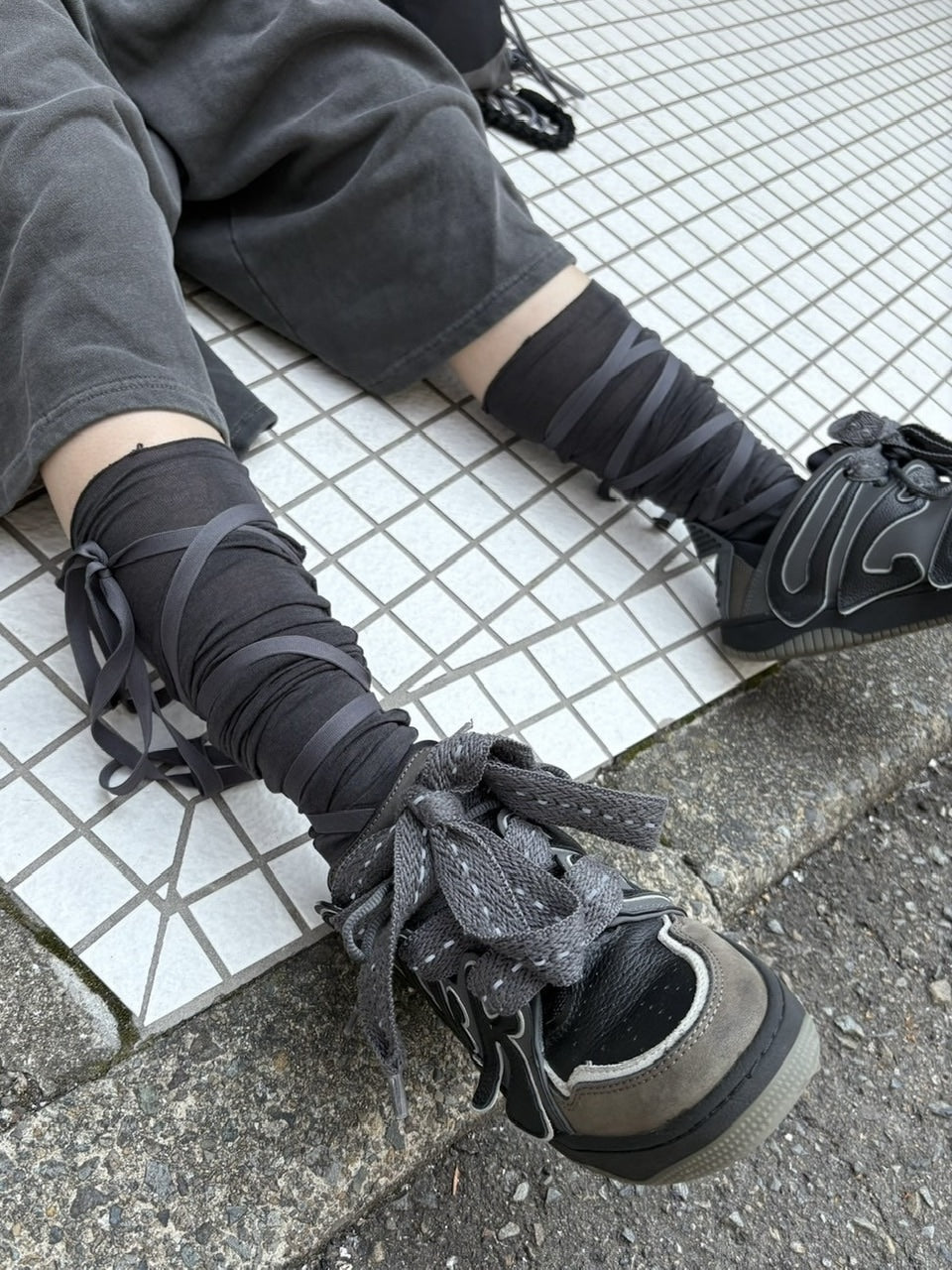 受注制【nmtc +】ribbon knee socks (3color)