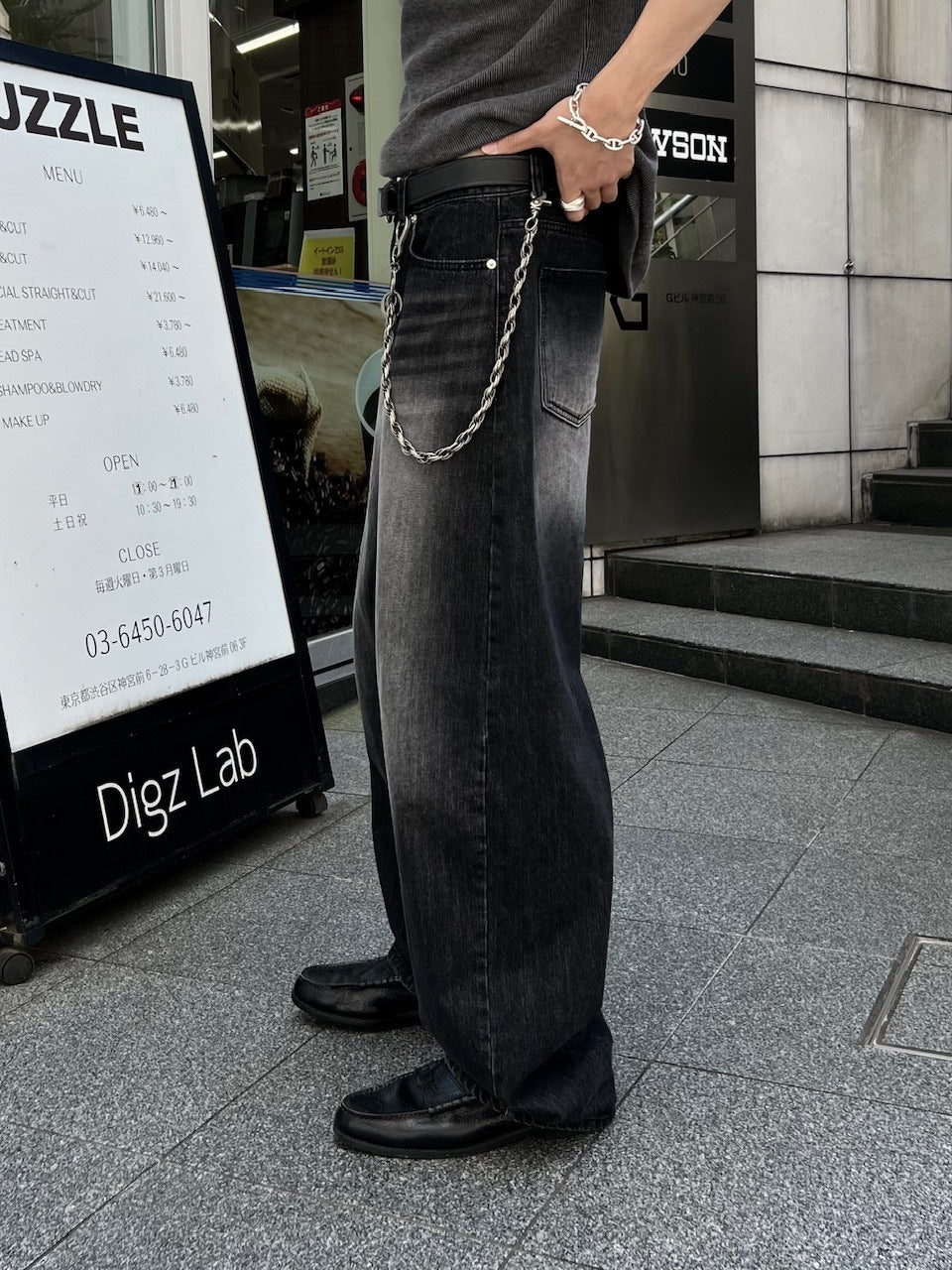大阪店WEB限定受注制【Chikashitsu +】vintage wash semi wide denim pants 4 / 【チカシツプラス】ヴィンテージウォッシュセミワイドデニムパンツ
