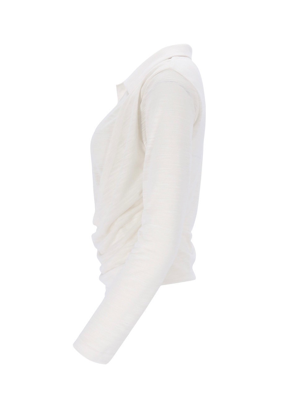 【SETSETSET】DRAPE SHIRT TOP