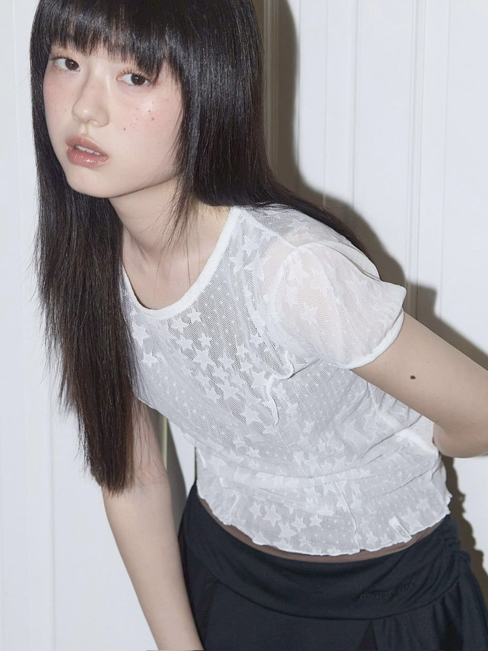 【FANCY CLUB】Wave Puff Lace Tee