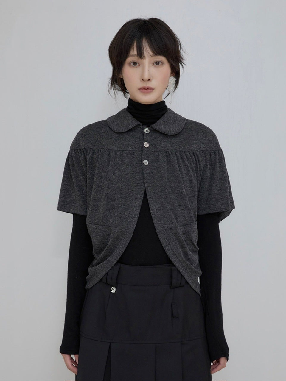 【FLAREUP】Cape Draped Cardigan