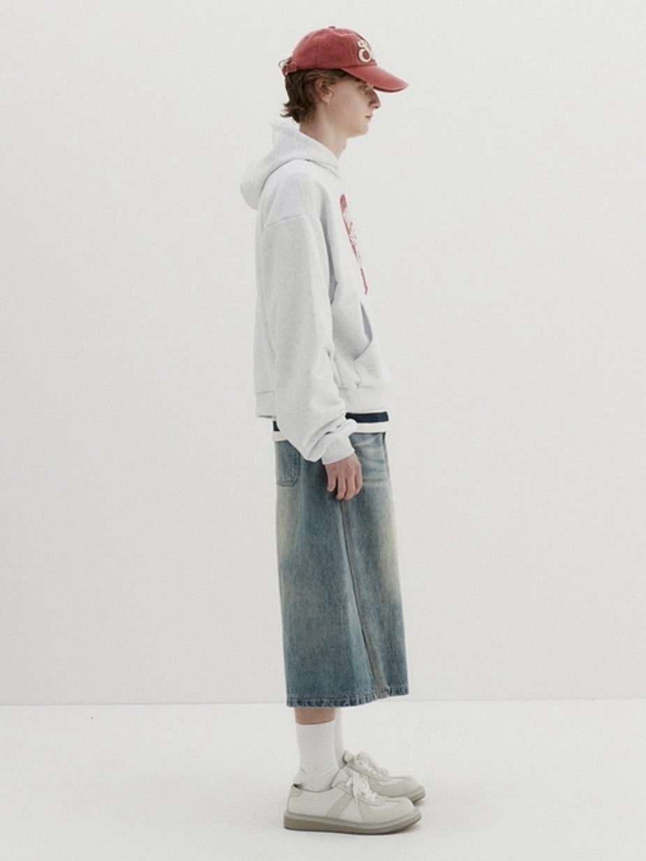 【DNSR】Curved Bermuda Denim Shorts