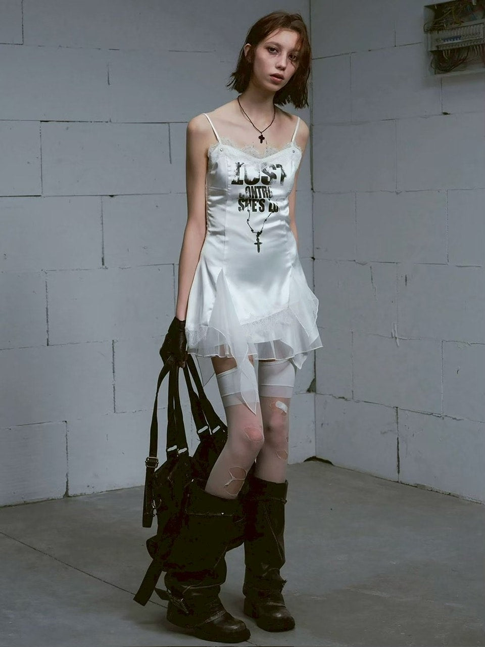 【Cest Nous】Satin Lace Camisole Dress / 【セヌー】サテンレースキャミワンピース