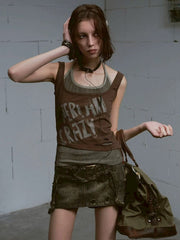 【Cest Nous】Brown Two-Piece Camisole