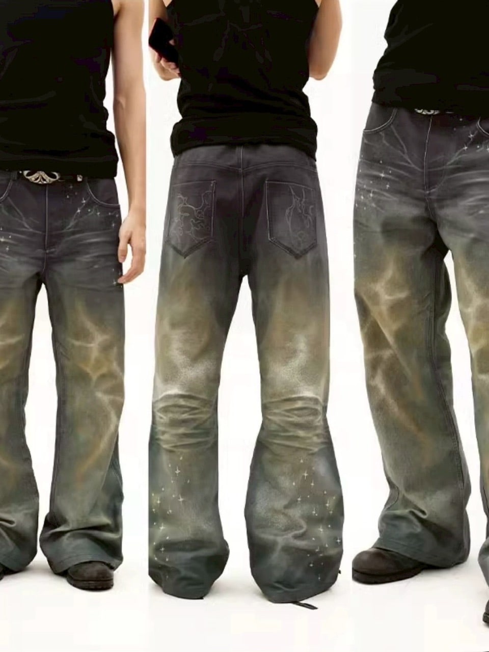 【DND4DES】OCEAN PSYCHEDELIC RHINESTONE JEANS