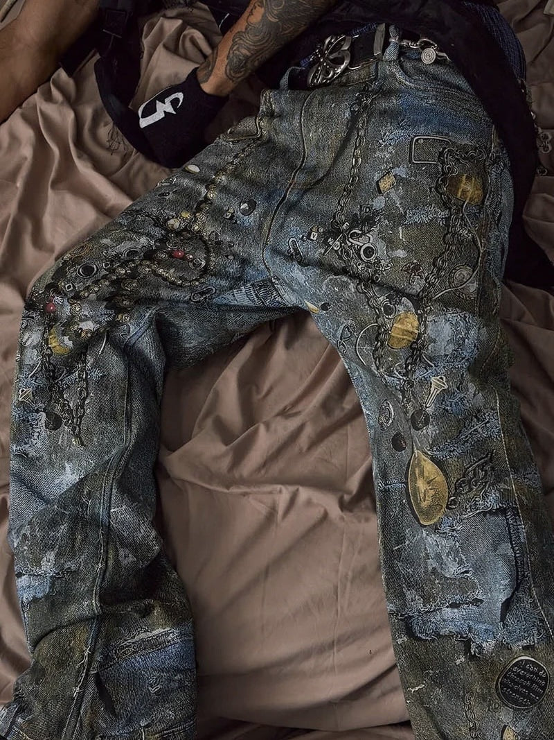 【DND4DES】GEMS ROTTEN DISTRESSED FLARED JEANS