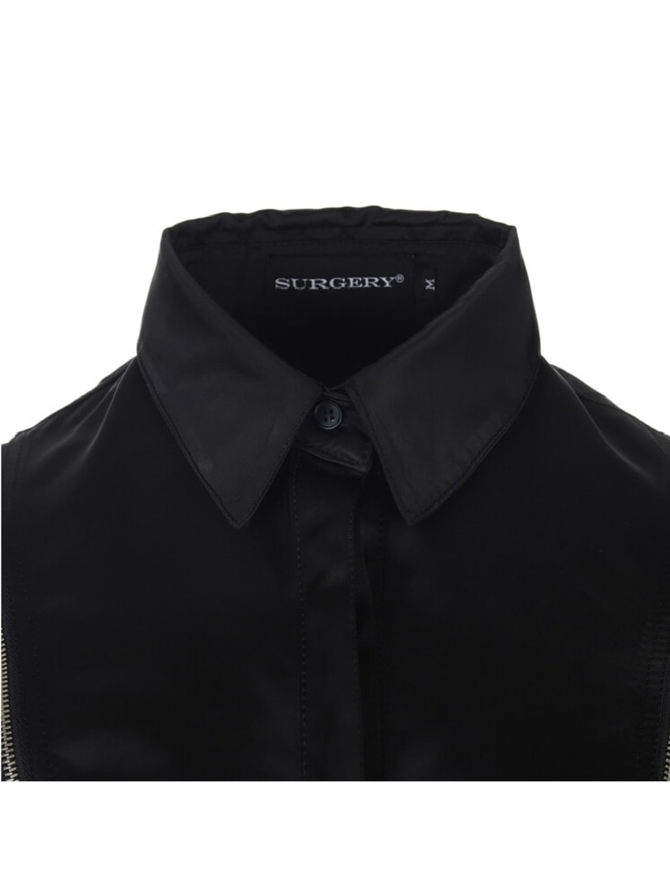 【SURGERY】balanced zippers detail crop shirts