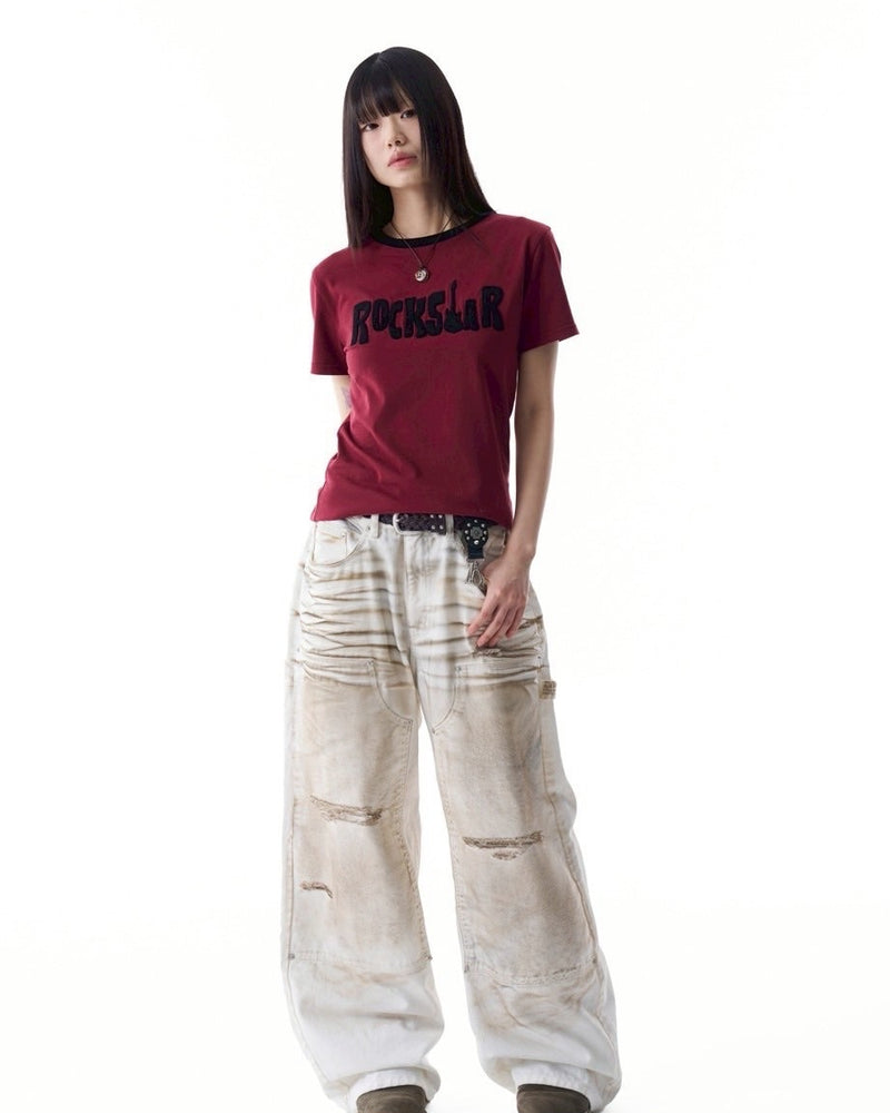 【AAKAM】ROCKSTAR Boucle Half Top
