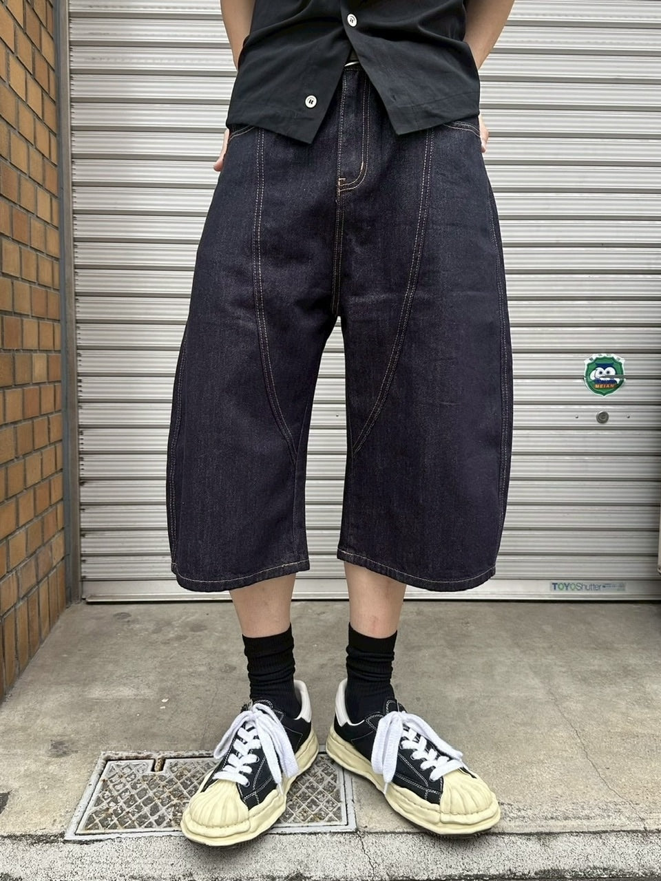 受注制【youll】curve selvedge bermuda denim pants