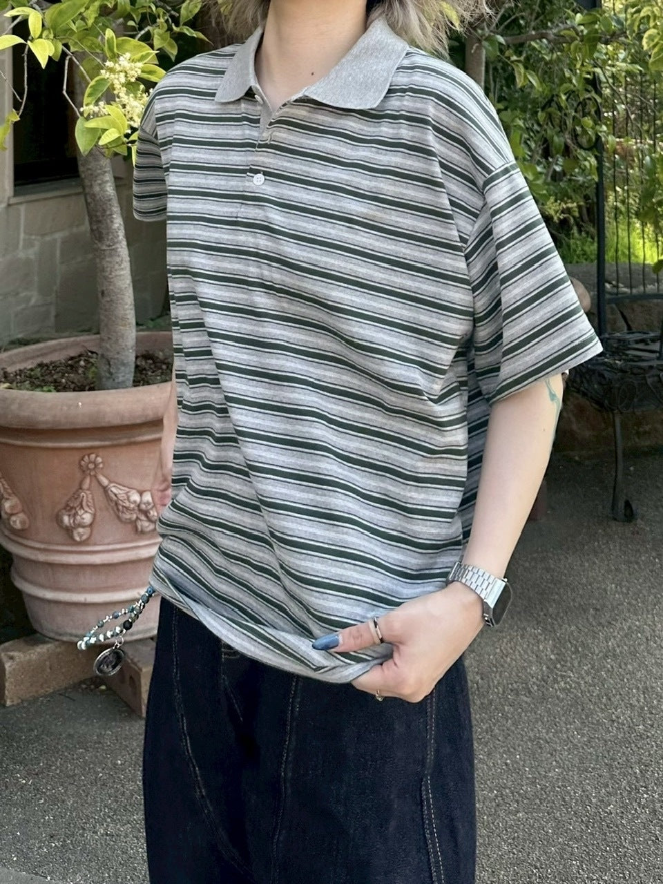 受注制【youll】cozy stripe polo tee (2color)