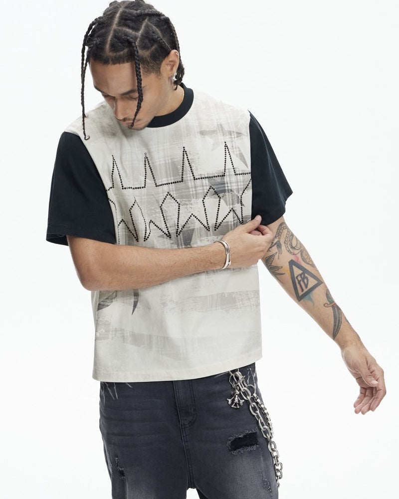 【DND4DES】STAR HOT DIAMOND CONTRAST COLOR T-SHIRT
