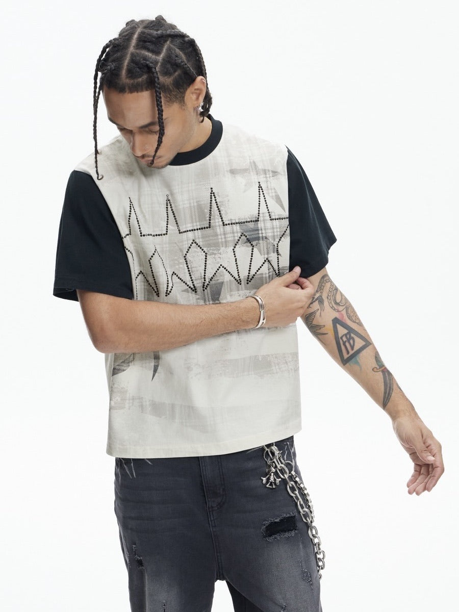 【DND4DES】STAR HOT DIAMOND CONTRAST COLOR T-SHIRT