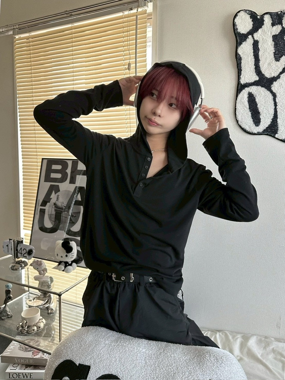 受注制【LUV CODE】hooded long sleeve tee (2color)