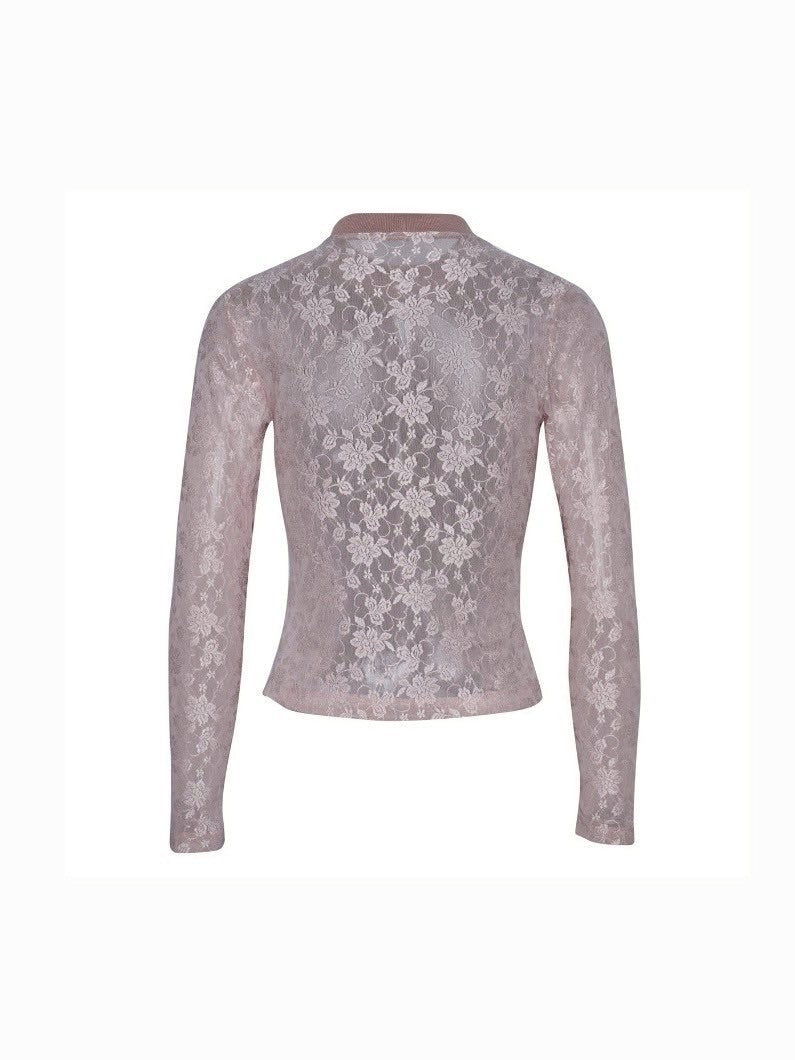 【La Lune】PALA TOP / 【ラリュンヌ】キャットグラフィックデザインレース長袖Tシャツ