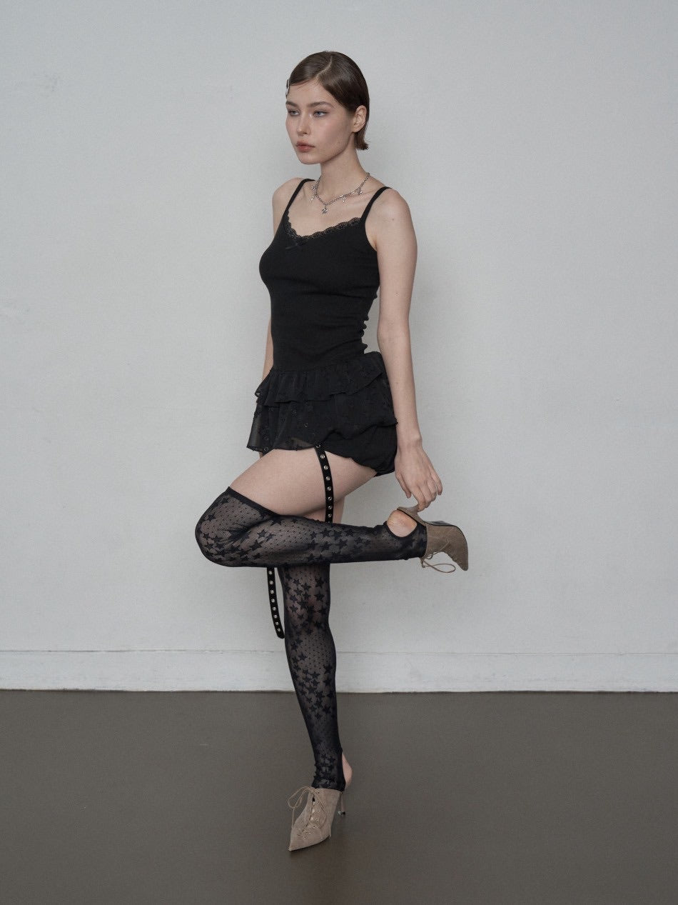 【SETUP‐EXE】CHIFFON FRILL SLEEVELESS / 【セットアップエグゼ】シフォンフリルキャミソール