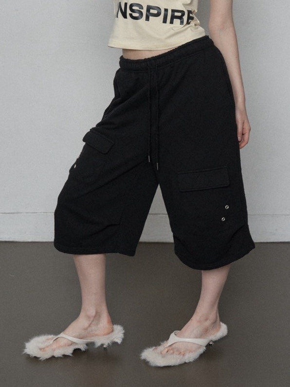 【SETUP‐EXE】PUNCHING BERMUDA SWEATPANTS / 【セットアップエグゼ】パンチングバミューダスウェットショートパンツ