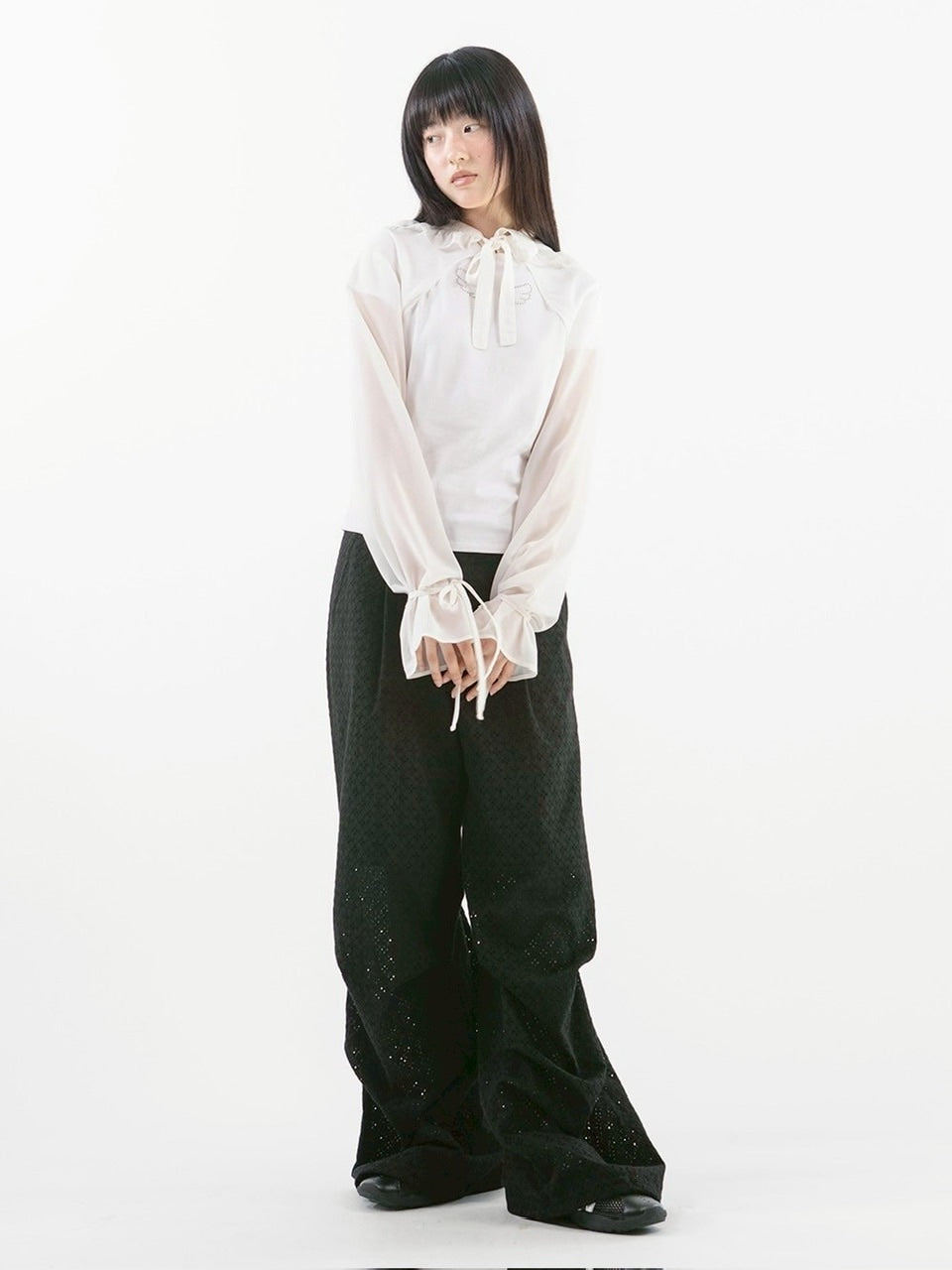 【TUOMIO】CHIFFON HOODED BOLERO / 【トゥオミオ】シフォンフードボレロ