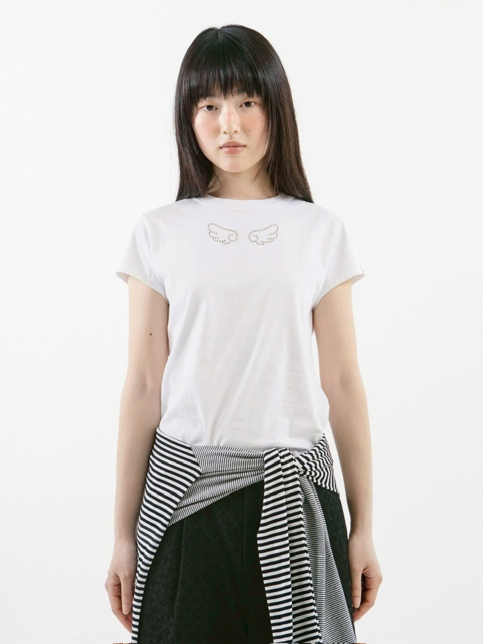 【TUOMIO】ANGEL STUD BABY T-SHIRT / 【トゥオミオ】エンジェルスタッズベイビー半袖Tシャツ