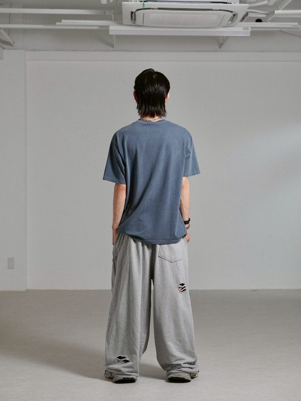【Chikashitsu +】full length damage sweat pants / 【チカシツプラス】フルレングスダメージスウェットパンツ (3color)