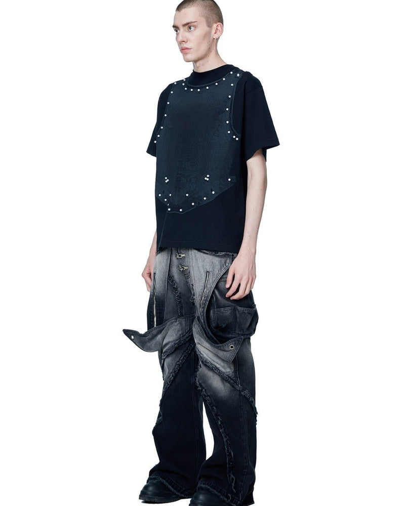 【The Boy Has No Patience】LUMINOUS DAWN PEARL ARMOR TEE / 【ザボーイハズノーペーシェンス】パールアーマーデザイン半袖Tシャツ