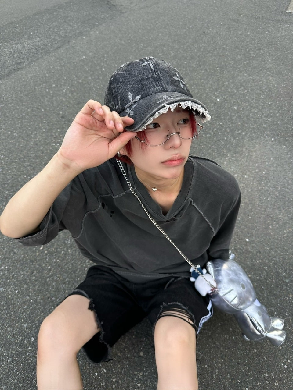 国際配送【LUV CODE】design denim cap