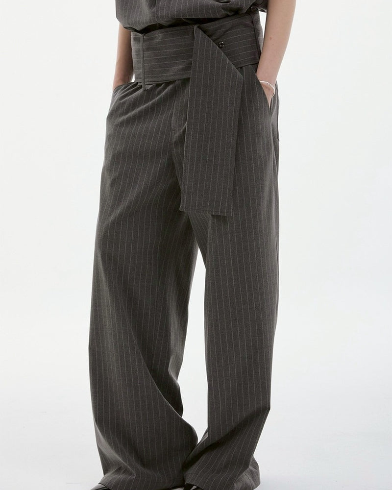 【ESC STUDIO】spacious belt pants/ 【イーエスシーステュディオ】スペイシャスベルトパンツ