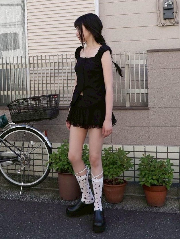 【Uglyshadow】CHECK SHIRRING SKIRT / 【アグリーシャドウ】チェックシャーリングミニスカート