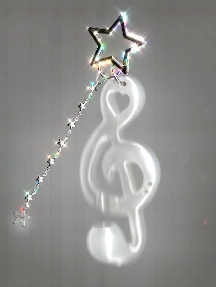 【EVERYTHINGS】HEAVENLY(TREBALM) / 【エブリシングス】ホワイトスターリーミュージックモチーフリップケースキーリング