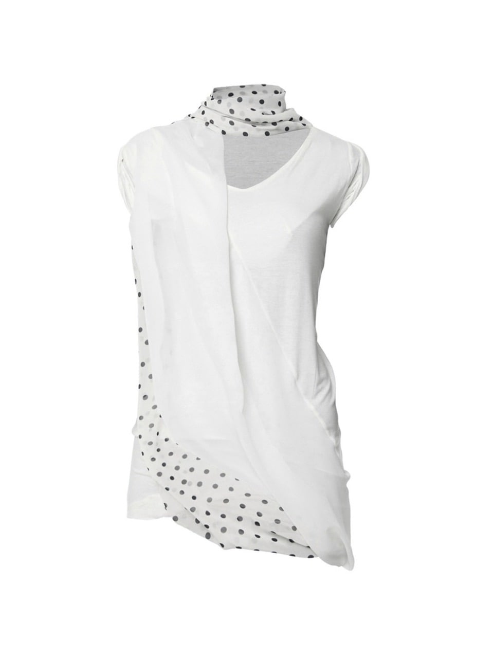 【FLAREUP】Layered Dot Scarf T-Shirt